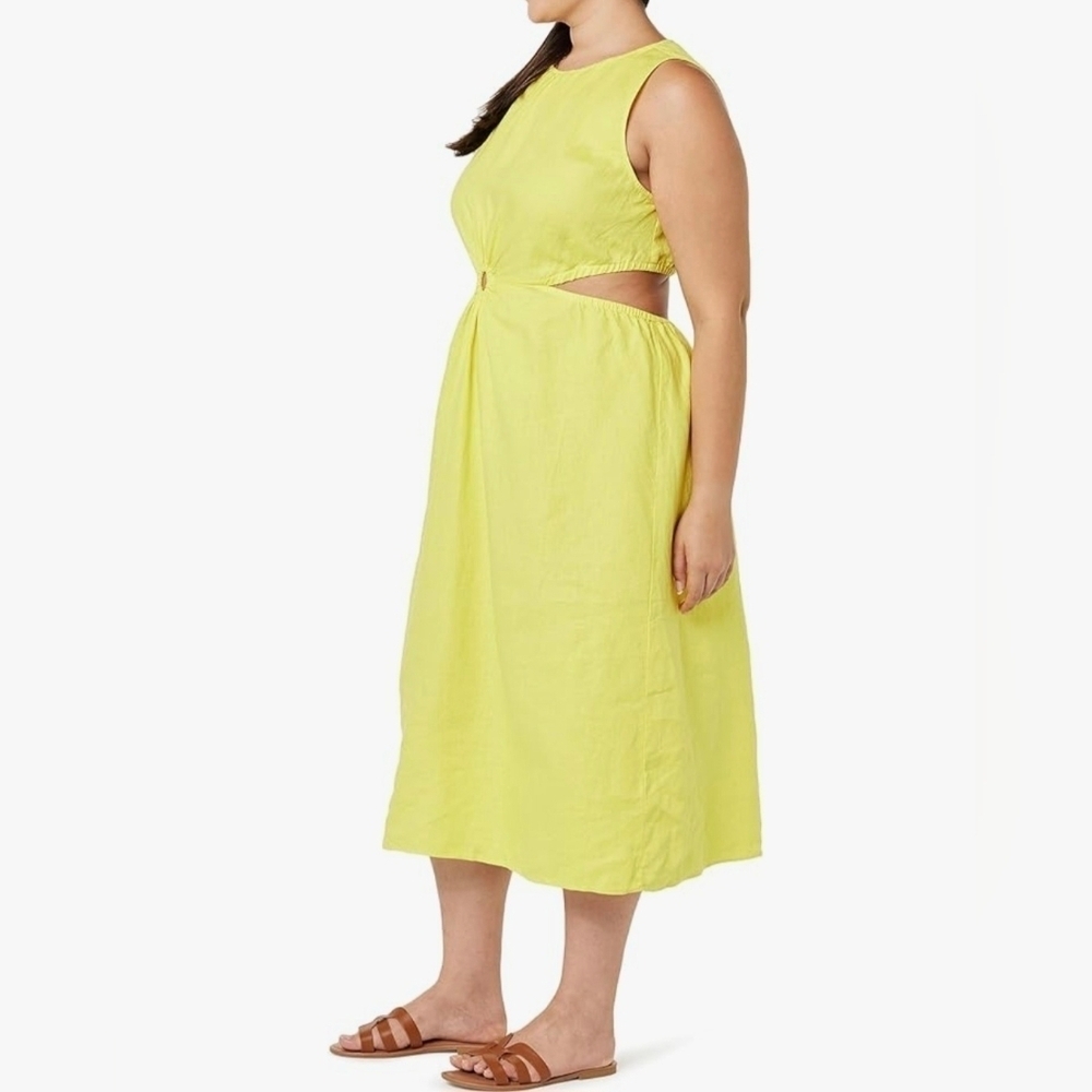 The Drop Women's Sade Linen Cut Out Midi #718 - Picture 6 of 11